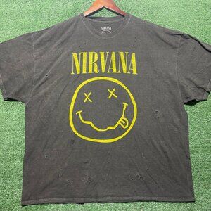 Nirvana Washed Black UO Oversized T-Shirt Dress Women’s